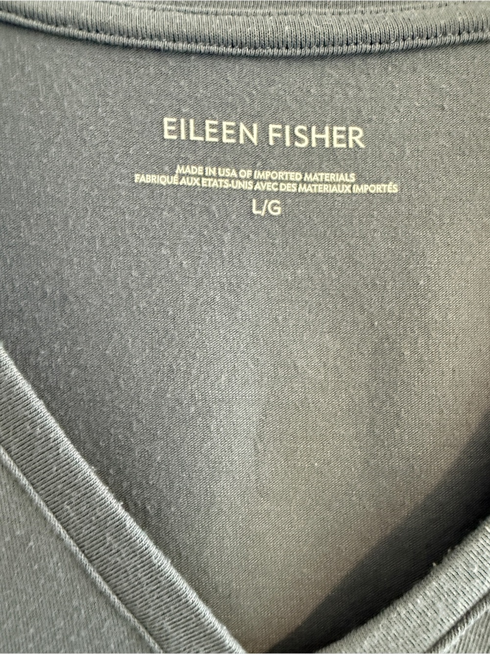 Eileen Fisher V-Neck Short Sleeve Shirt Dress in Dusty Blue Pockets Large - Picture 2 of 8